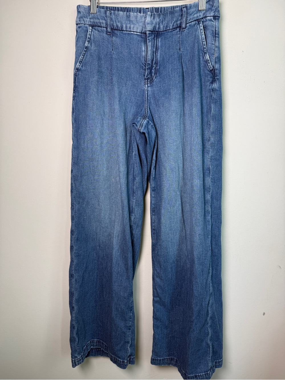 American Eagle 1977 High-Rise Baggy Wide Leg Jeans Medium Wash Relaxed Sz 0 Long